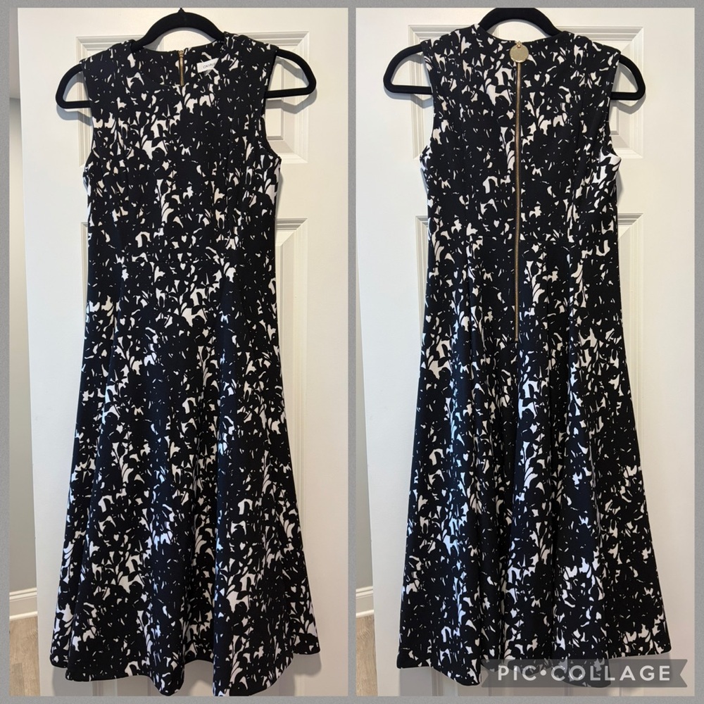 Calvin Klein Black / White Midi Dress